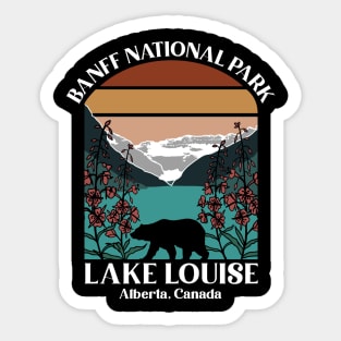 Retro Stripe Banff National Park Sticker